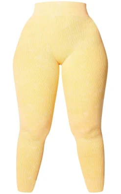 PrettyLittleThing Seamless Gym Wear*PLT SPORT Plus Acid Wash Seamless Rib High Waist Gym Leggings