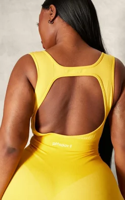 PrettyLittleThing Seamless Gym Wear*PLT SPORT Plus Seamless Open Back Jacquard Unitard