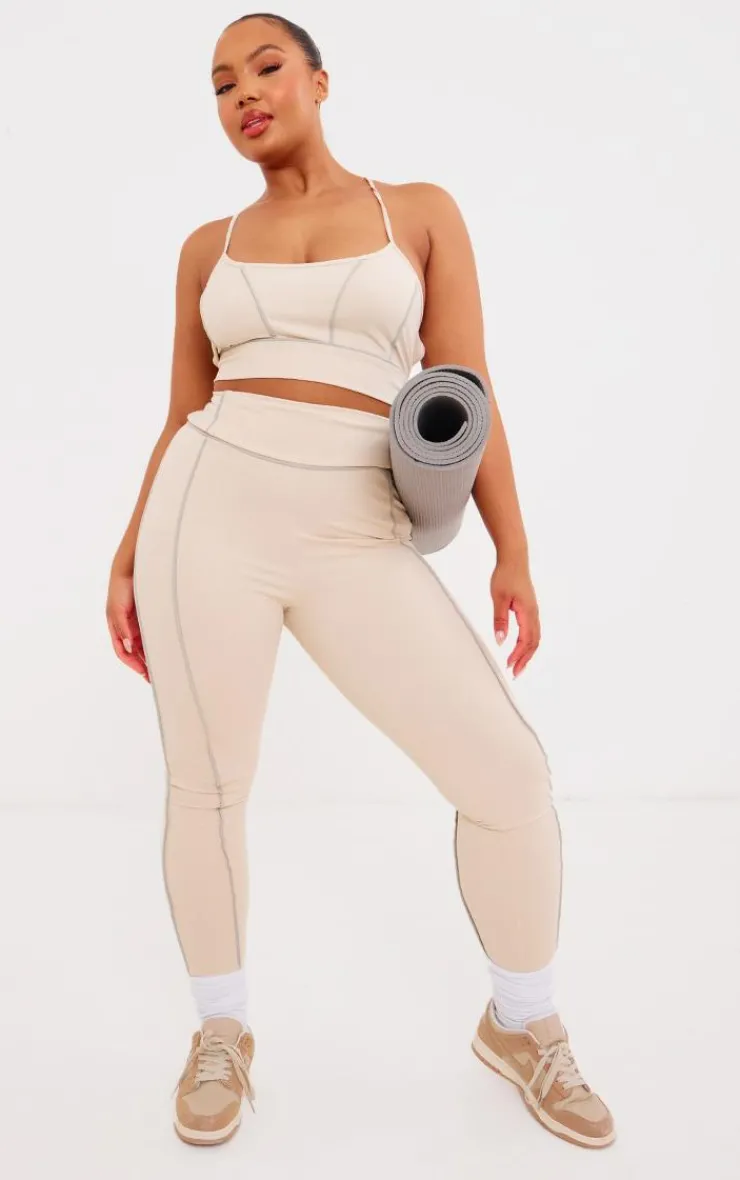 PrettyLittleThing Seamless Gym Wear*PLT SPORT Plus Sculpt Contrast Seam Gym Leggings
