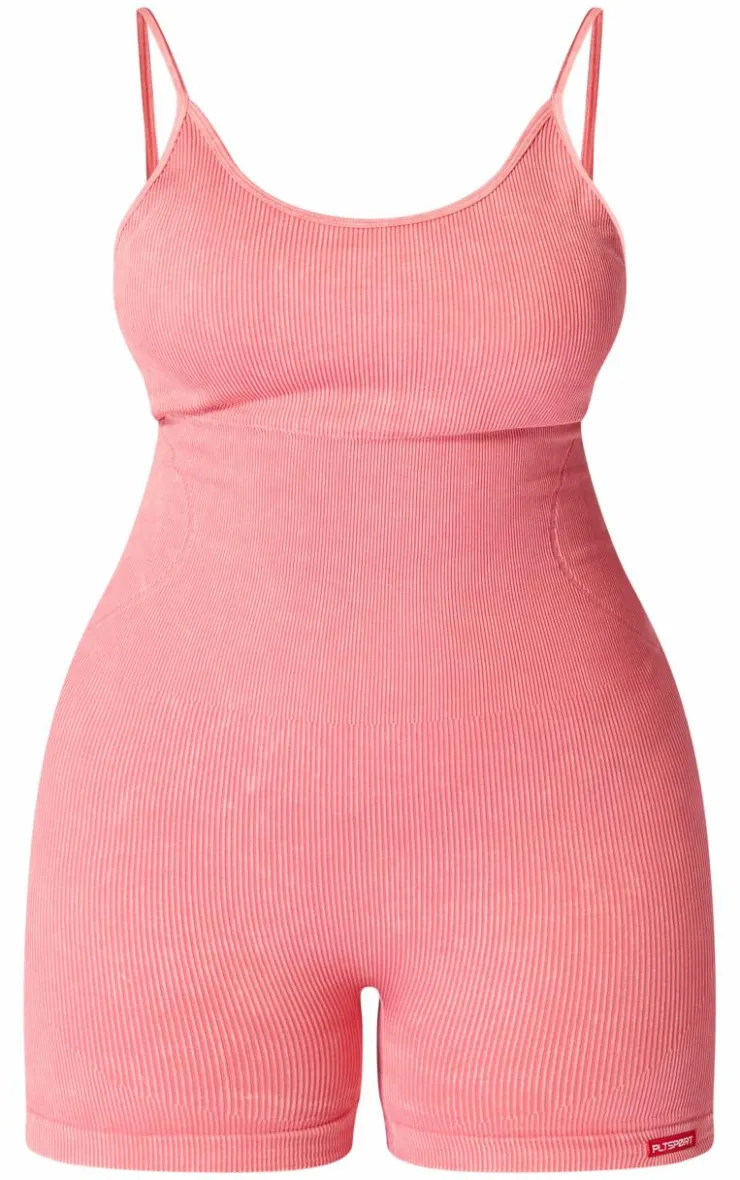 PrettyLittleThing Seamless Gym Wear*PLT SPORT Plus Acid Wash Seamless Gym Unitard