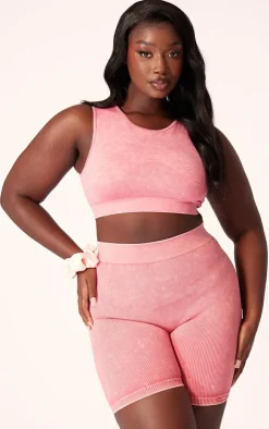 PrettyLittleThing Sports Bras*PLT SPORT Plus Acid Wash Seamless Ribbed Sports Bra