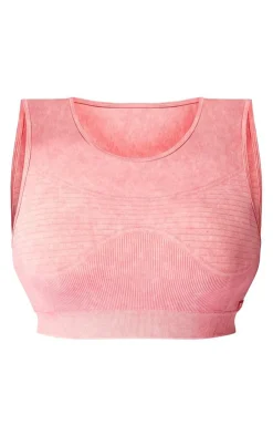 PrettyLittleThing Sports Bras*PLT SPORT Plus Acid Wash Seamless Ribbed Sports Bra