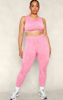 PrettyLittleThing Seamless Gym Wear*PLT SPORT Plus Acid Wash Seamless Ribbed Leggings