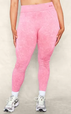 PrettyLittleThing Seamless Gym Wear*PLT SPORT Plus Acid Wash Seamless Ribbed Leggings