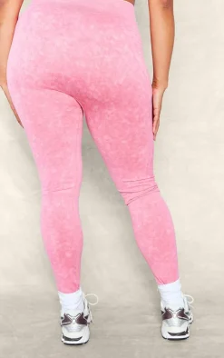 PrettyLittleThing Seamless Gym Wear*PLT SPORT Plus Acid Wash Seamless Ribbed Leggings