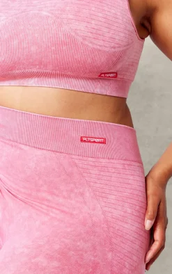 PrettyLittleThing Seamless Gym Wear*PLT SPORT Plus Acid Wash Seamless Ribbed Leggings