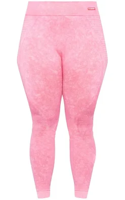 PrettyLittleThing Seamless Gym Wear*PLT SPORT Plus Acid Wash Seamless Ribbed Leggings