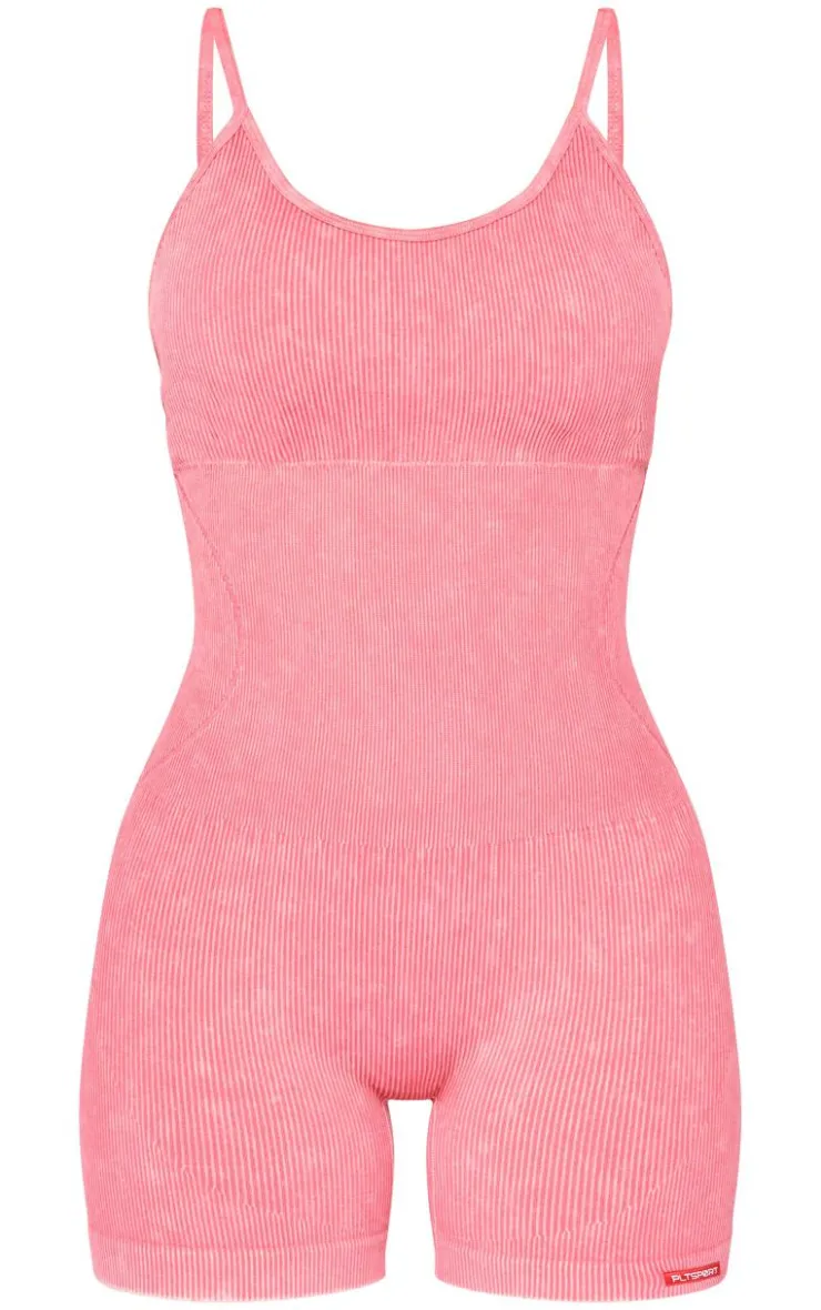 PrettyLittleThing Seamless Gym Wear*PLT SPORT Acid Wash Seamless Gym Unitard