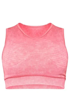 PrettyLittleThing Sports Bras*PLT SPORT Acid Wash Seamless Ribbed Sports Bra