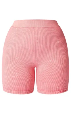 PrettyLittleThing Gym Shorts*PLT SPORT Plus Acid Wash Seamless Booty Shorts