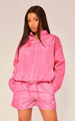 PrettyLittleThing Athletic Jackets*PLT SPORT Shell Badge Zip Up Jacket