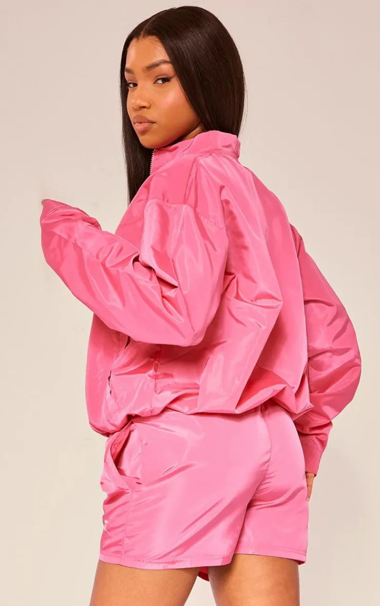 PrettyLittleThing Athletic Jackets*PLT SPORT Shell Badge Zip Up Jacket