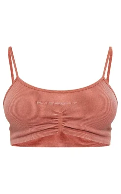 PrettyLittleThing Sports Bras*PLT SPORT Acid Wash Seamless Rib Sports Bra