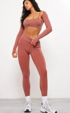 PrettyLittleThing Workout Tops*PLT SPORT Acid Wash Seamless Rib Yoga Shrug