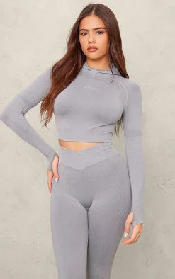 PrettyLittleThing Athletic Jackets*PLT SPORT Seamless Crop Gym Hoodie