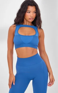 PrettyLittleThing Sports Bras*PLT SPORT Seamless Contrast Rib Cage Back Sports Bra