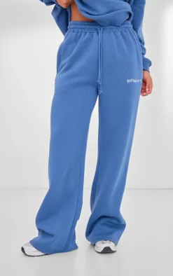PrettyLittleThing Gym Wear*PLT SPORT Steel Embroidered Drawstring Waist Wide Leg Sweatpants