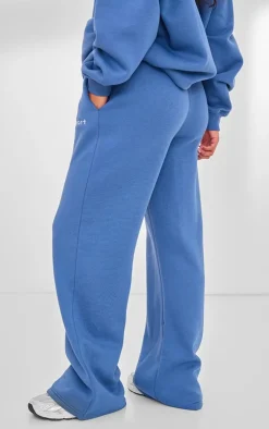 PrettyLittleThing Gym Wear*PLT SPORT Steel Embroidered Drawstring Waist Wide Leg Sweatpants