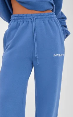 PrettyLittleThing Gym Wear*PLT SPORT Steel Embroidered Drawstring Waist Wide Leg Sweatpants