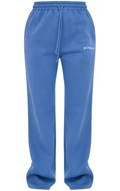 PrettyLittleThing Gym Wear*PLT SPORT Steel Embroidered Drawstring Waist Wide Leg Sweatpants