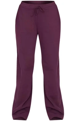 Discount PrettyLittleThing Cotton Jersey Straight Leg Pants Plum