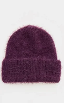PrettyLittleThing Hats*Eyelash Knit Rib Beanie