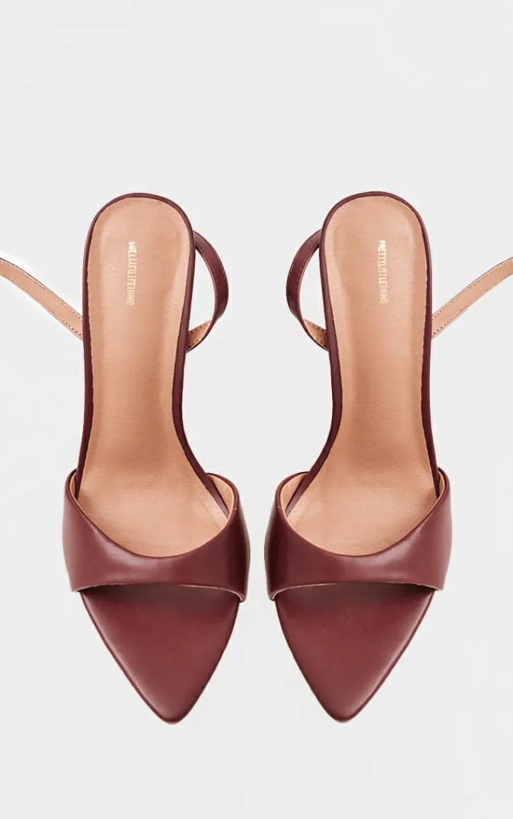 PrettyLittleThing High Heels*PU Point Toe High Stiletto Heeled Sandals