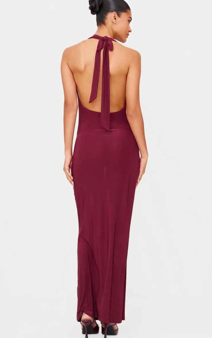 Slinky Cowl Neck Maxi Dress-PrettyLittleThing Online