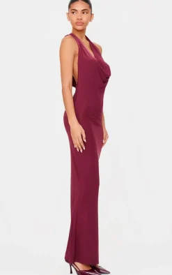 Slinky Cowl Neck Maxi Dress-PrettyLittleThing Online