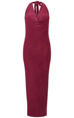 Slinky Cowl Neck Maxi Dress-PrettyLittleThing Online