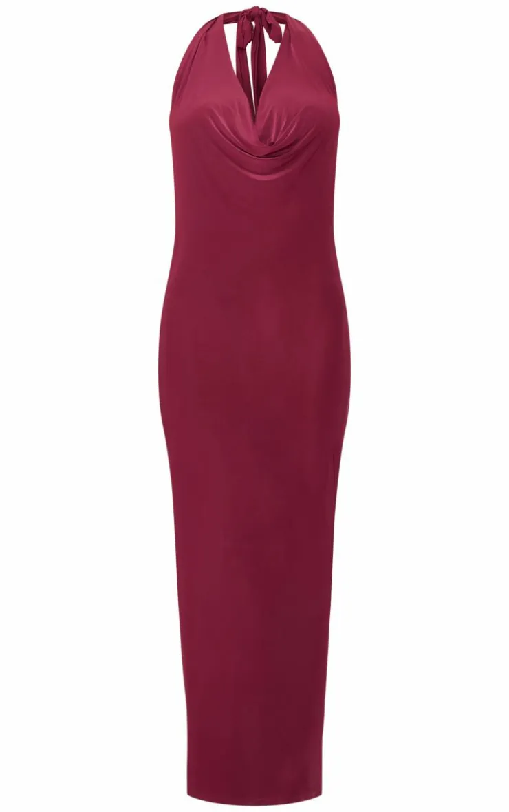 Slinky Cowl Neck Maxi Dress-PrettyLittleThing Online