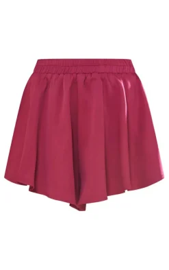 PrettyLittleThing Woven Floaty Shorts Plum