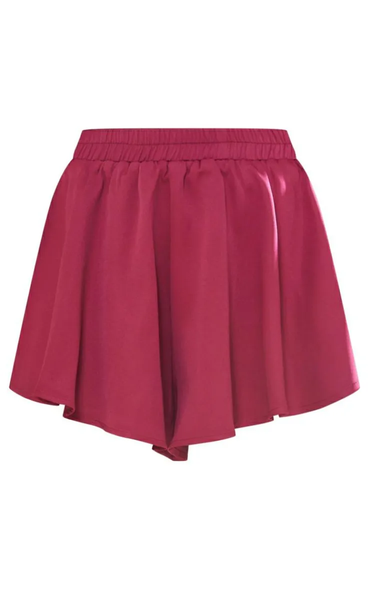 PrettyLittleThing Woven Floaty Shorts Plum