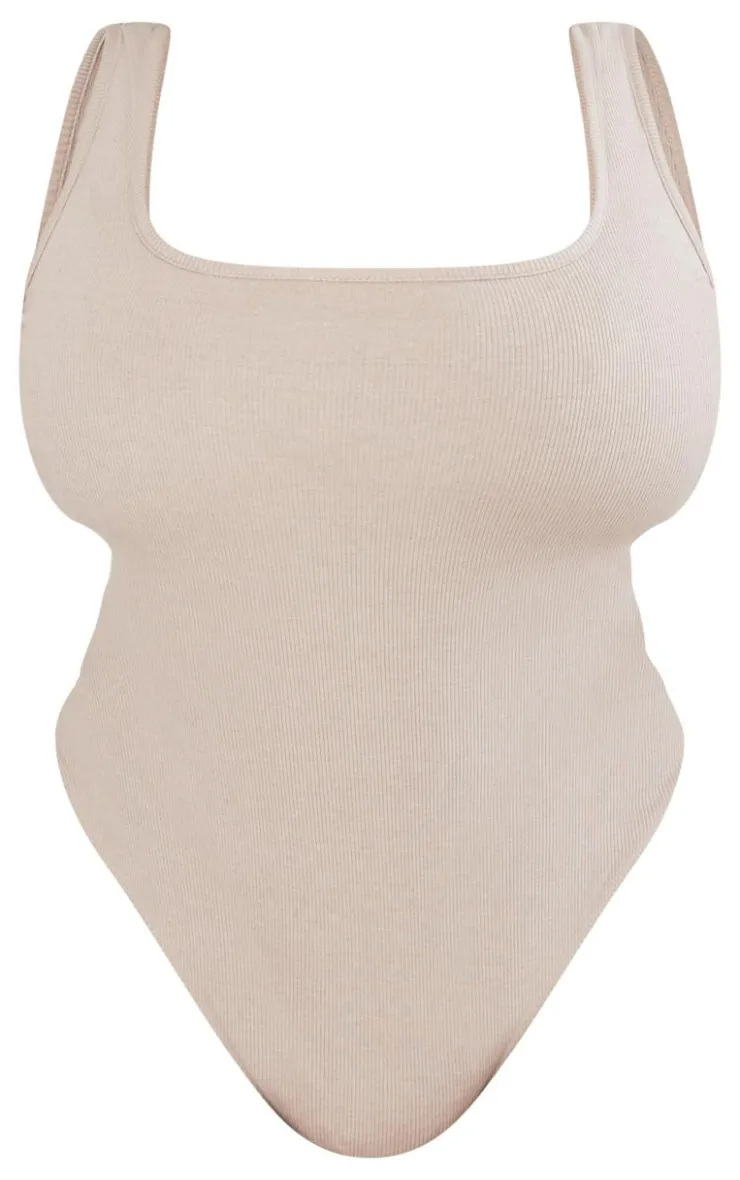 PrettyLittleThing Basic Tops*Plus Basic Rib Square Neck Bodysuit