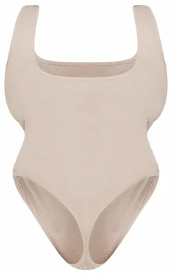 PrettyLittleThing Basic Tops*Plus Basic Rib Square Neck Bodysuit