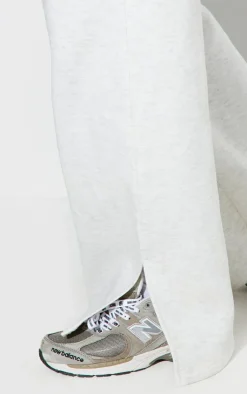 PrettyLittleThing Grey Sweatsuits*Plus Flared Split Hem Sweatpants