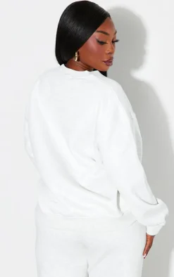 PrettyLittleThing Grey Sweatsuits*Plus Longline Oversized Sweatshirt
