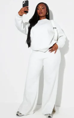 PrettyLittleThing Grey Sweatsuits*Plus Longline Oversized Sweatshirt