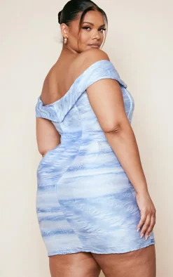 Plus Bardot Bodycon Dress-PrettyLittleThing Hot