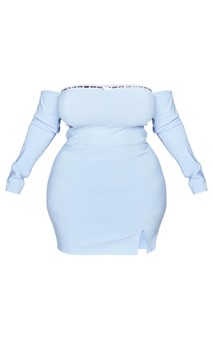 Plus Bardot Corset Detail Bodycon Dress-PrettyLittleThing Discount