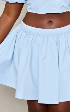 Online PrettyLittleThing Plus Pleated Mini Skirt Baby Blue