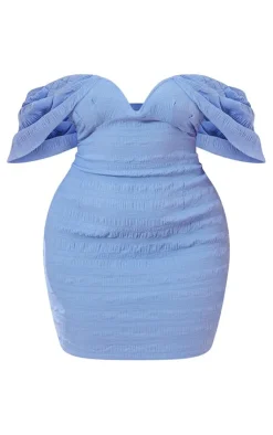 Plus Textured V Bar Bodycon Dress-PrettyLittleThing