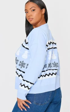 PrettyLittleThing Oversized Sweaters*Plus Zig Zag Snowflake Oversized Christmas Sweater
