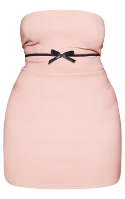 Plus Bow Underbust Detail Strapless Bodycon Dress-PrettyLittleThing New