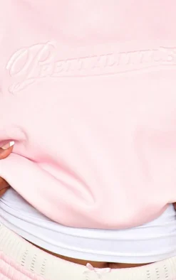 PrettyLittleThing Graphic Sweatsuits*Plus Embossed Graphic Oversized Sweatshirt