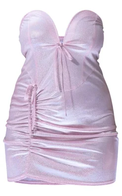 Plus Metallic V Bar Bodycon Dress-PrettyLittleThing Outlet