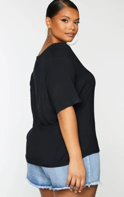 PrettyLittleThing T-Shirts*Plus Basic & White V Neck T Shirt 2 Pack