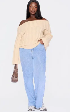 PrettyLittleThing Sweaters*Plus Exaggrated Ribbed Asymmetric Sweater
