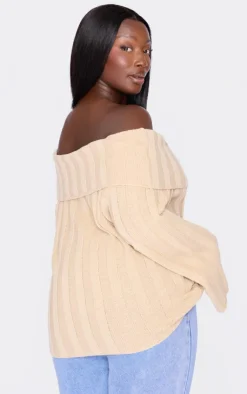 PrettyLittleThing Sweaters*Plus Exaggrated Ribbed Asymmetric Sweater