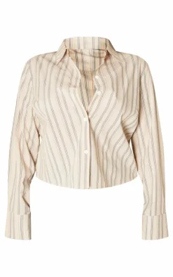 PrettyLittleThing Shirts*Plus Striped Fitted Shirt